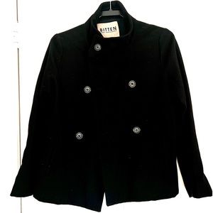 Bitten by Sarah Jessica Parker pea coat size 6 petites wool blend